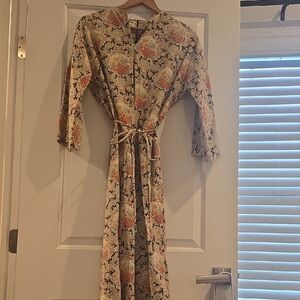 Lolli Floral Maxi Dress - Cream and Orange